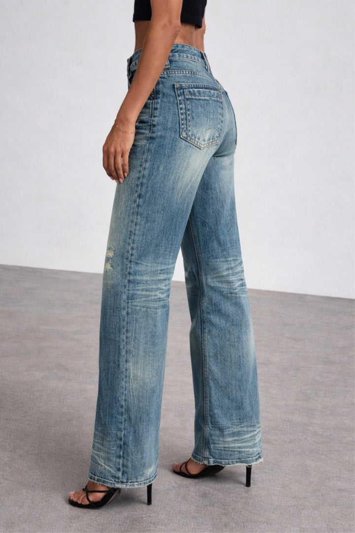 Storm Wash Flared Denim
