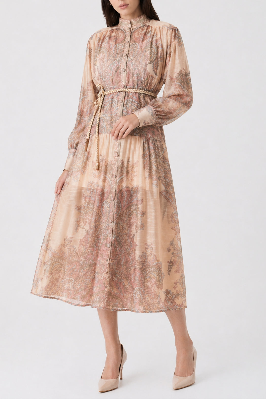 Ginger Root Printed Button Dress
