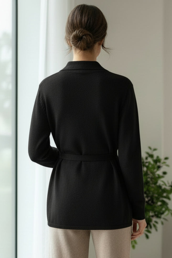 Midnight Tie-Up Knit Top