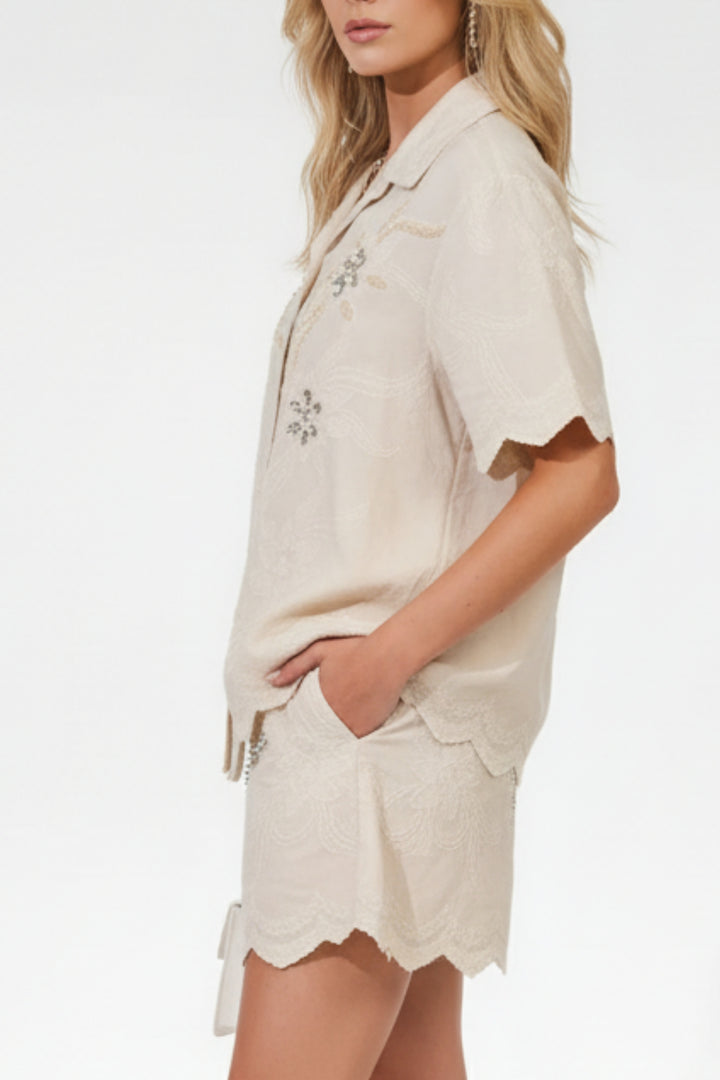 ButterCream Embellished Shorts Co-ord Set