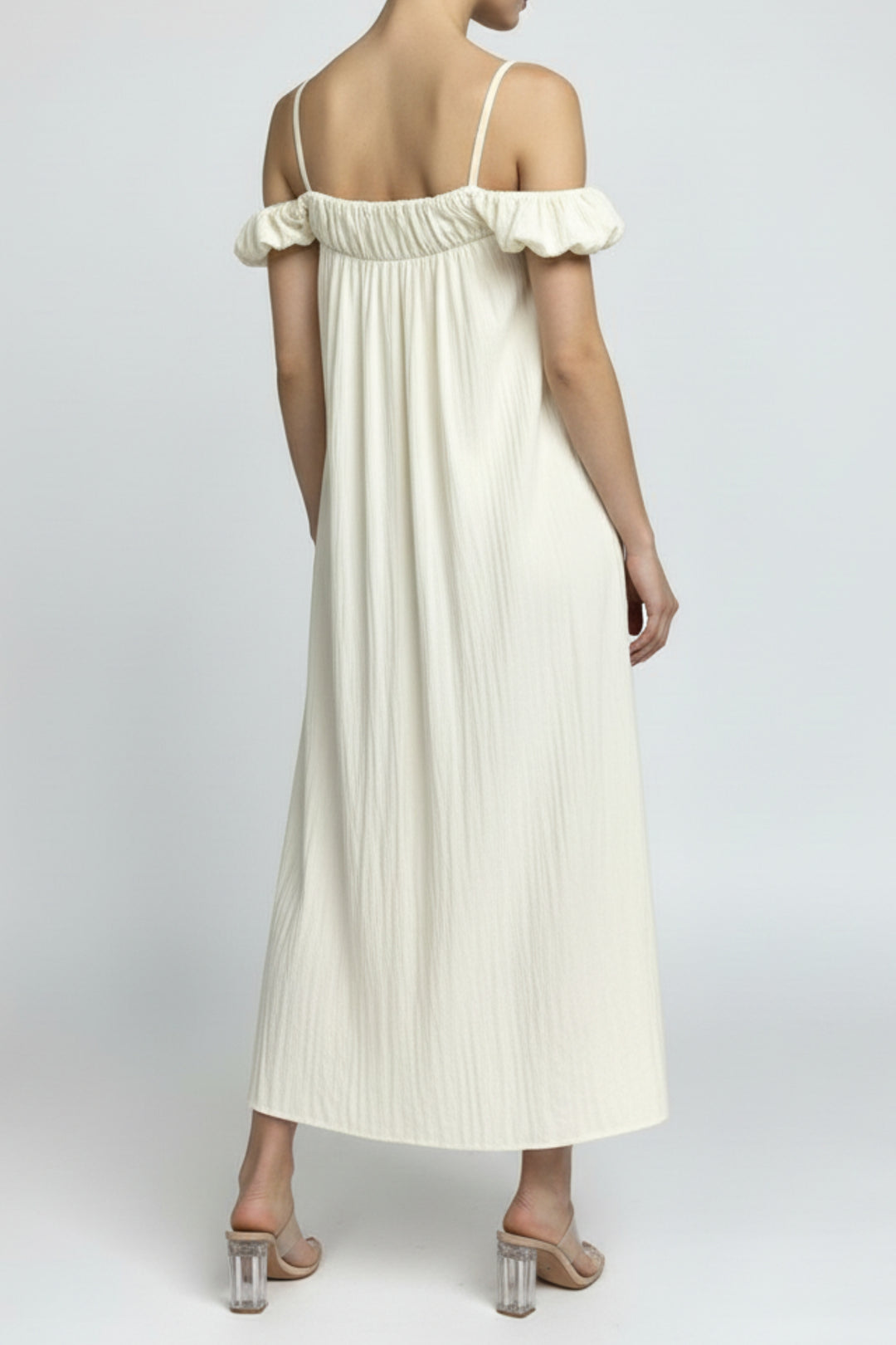 Barely Ivory Ruffle Dress