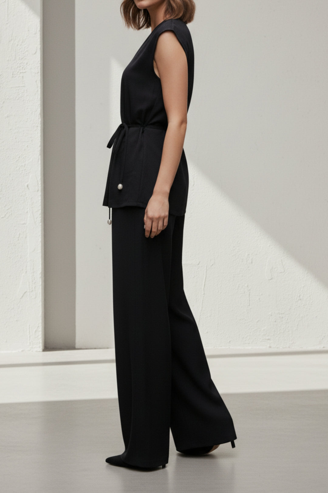 Black Tailored Top & Pant Co-Ord Set