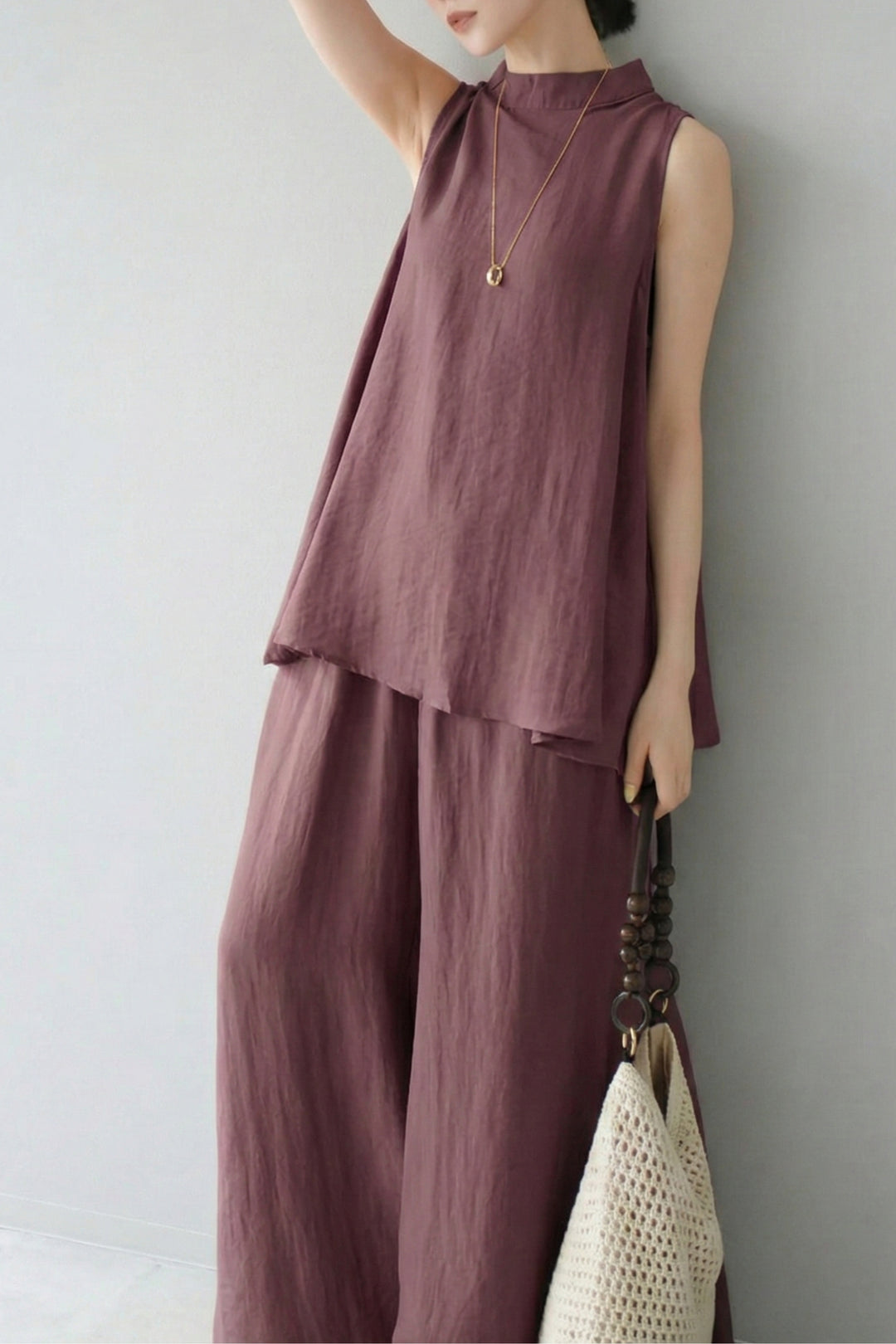 Plum Purple  Back Slit Comfort Co-Ord Set