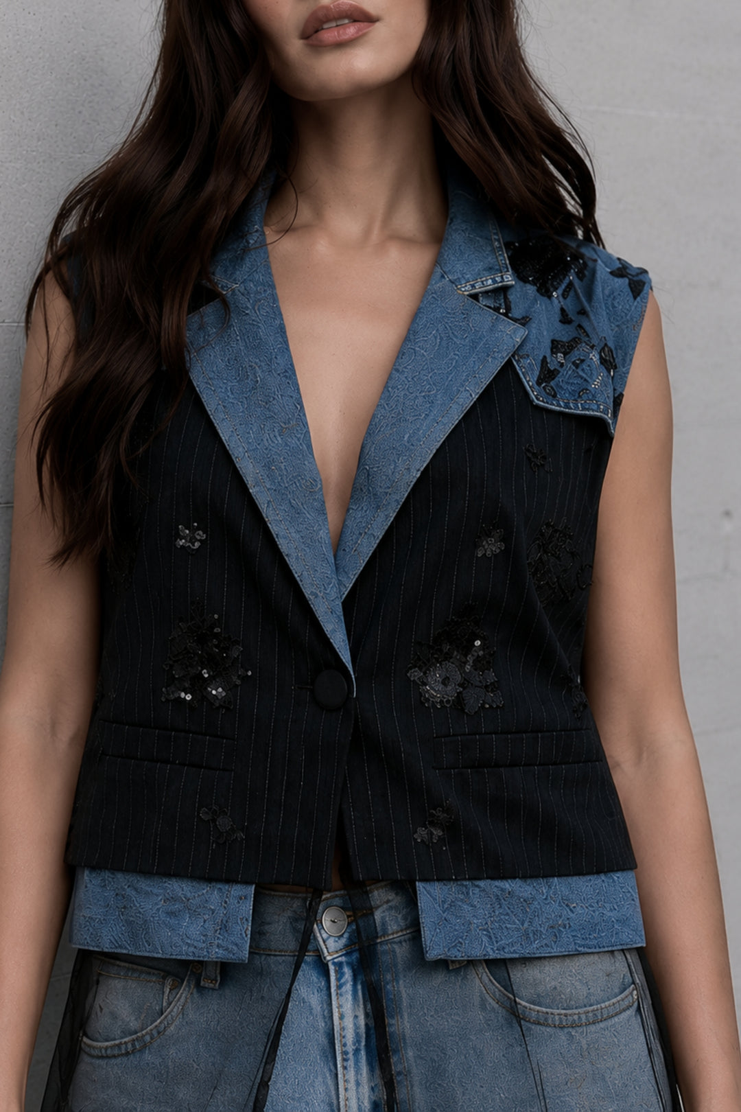 Denim Noir Fusion Vest