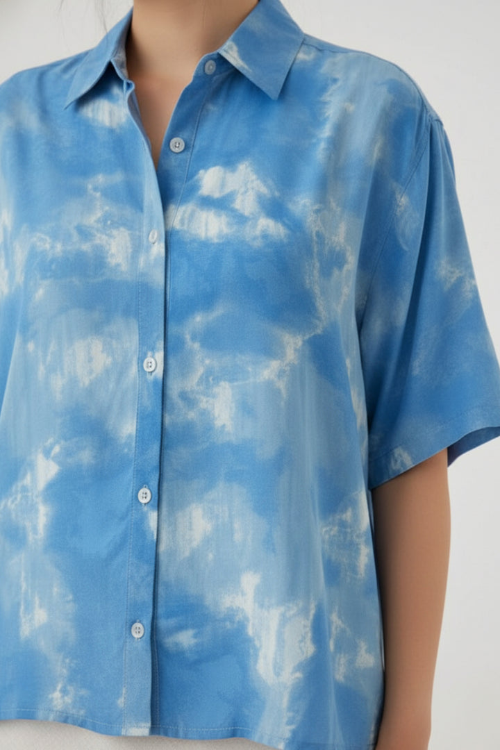 Cloudy Blue Printed Shirt