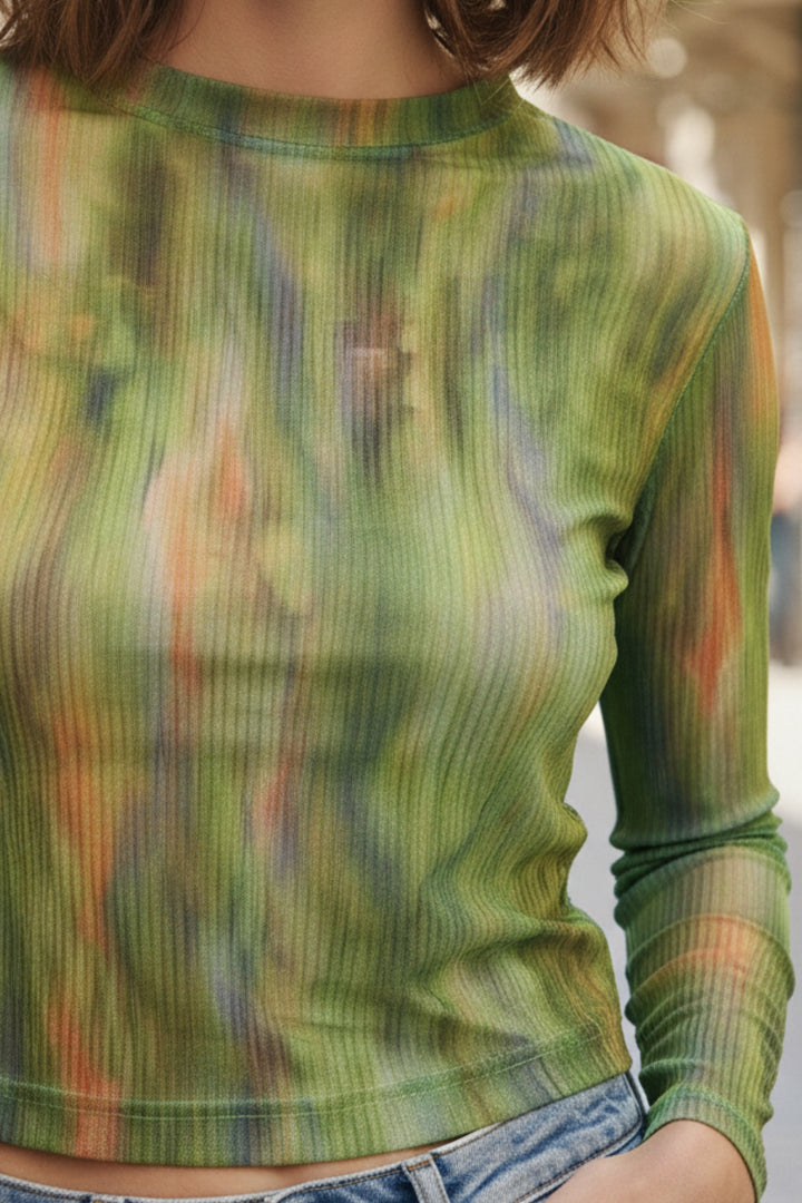 Moss Green Mesh Top