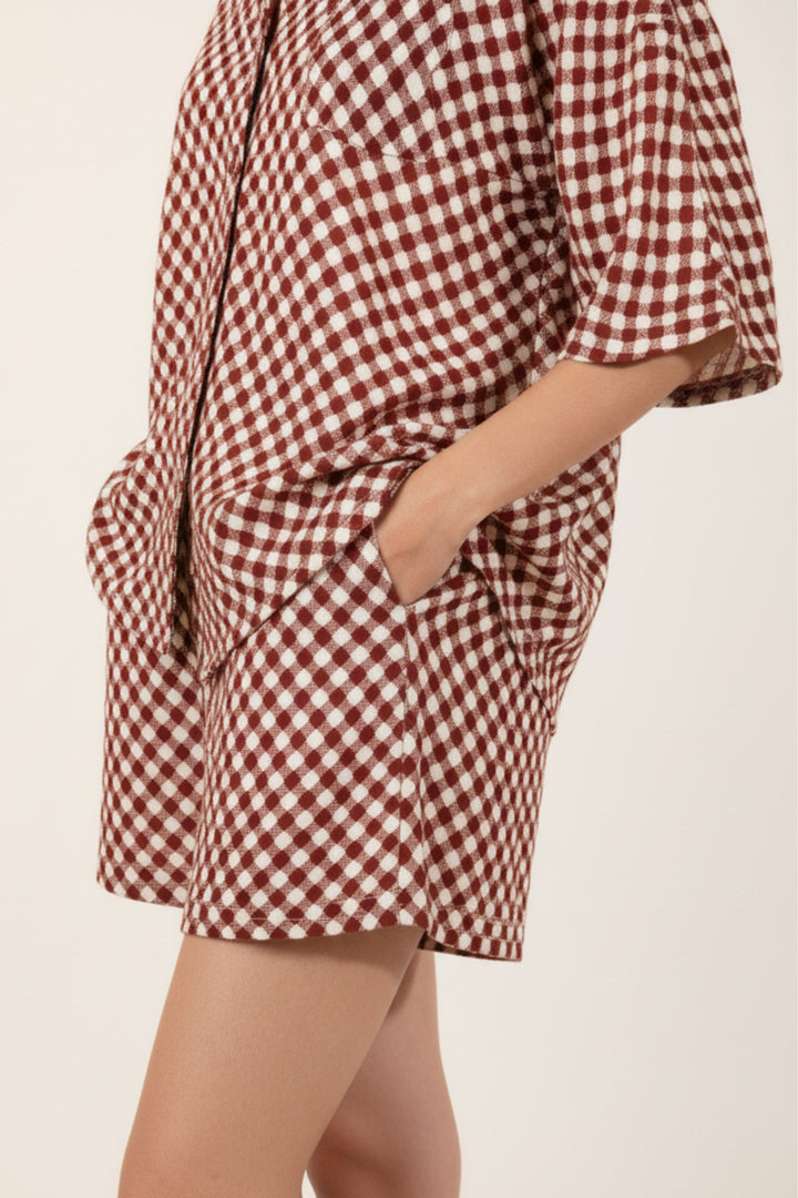 Checkered Linen Coord Set