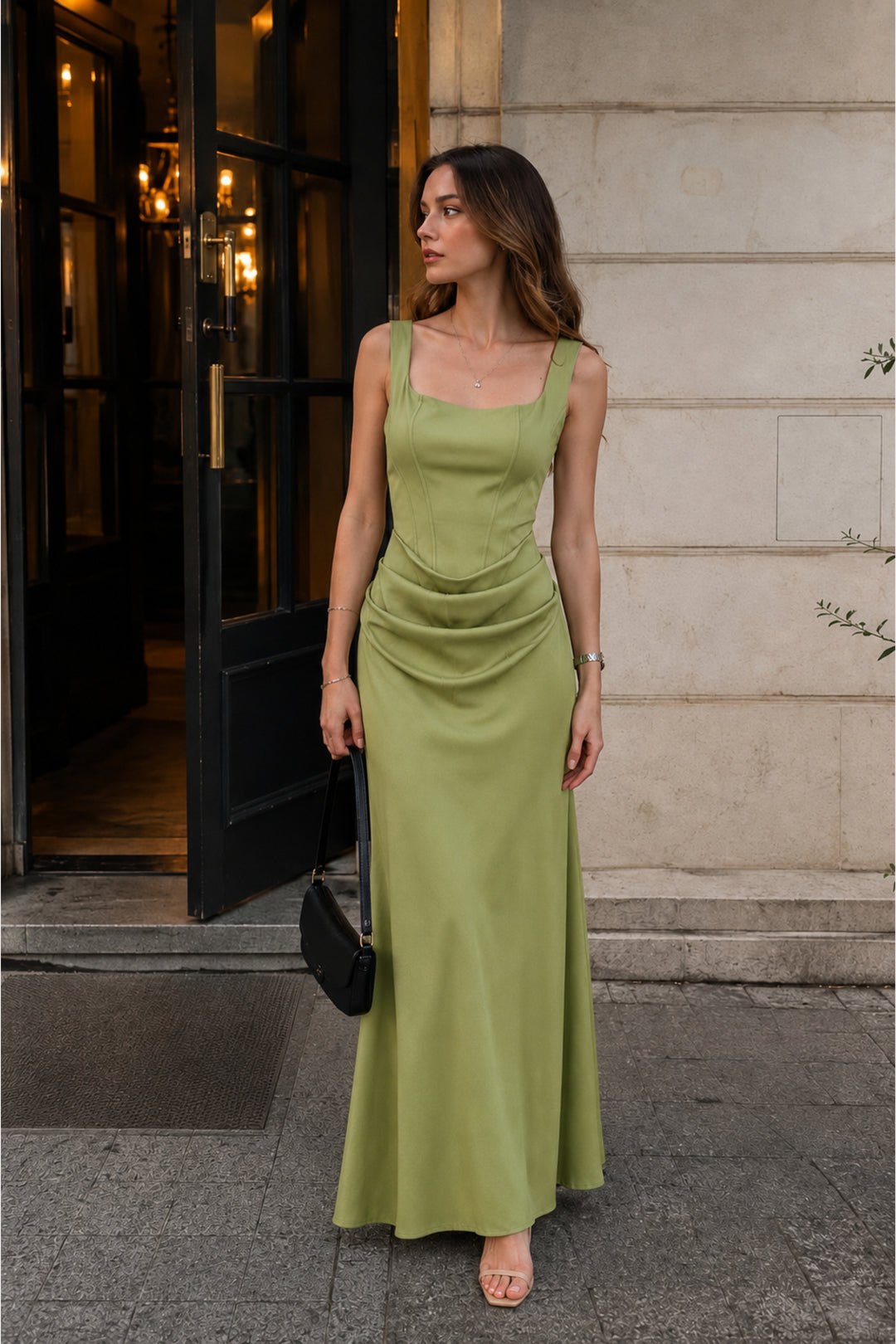 Jade Green Drape Dress