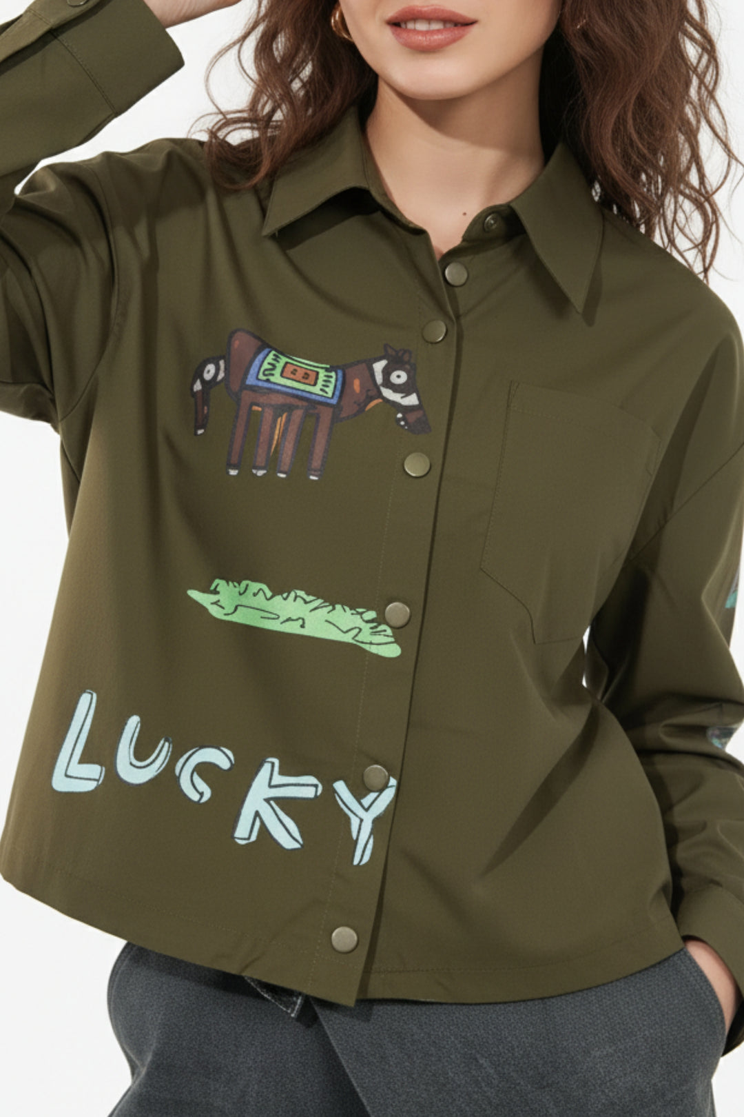 Martini Olive Printed Shirt