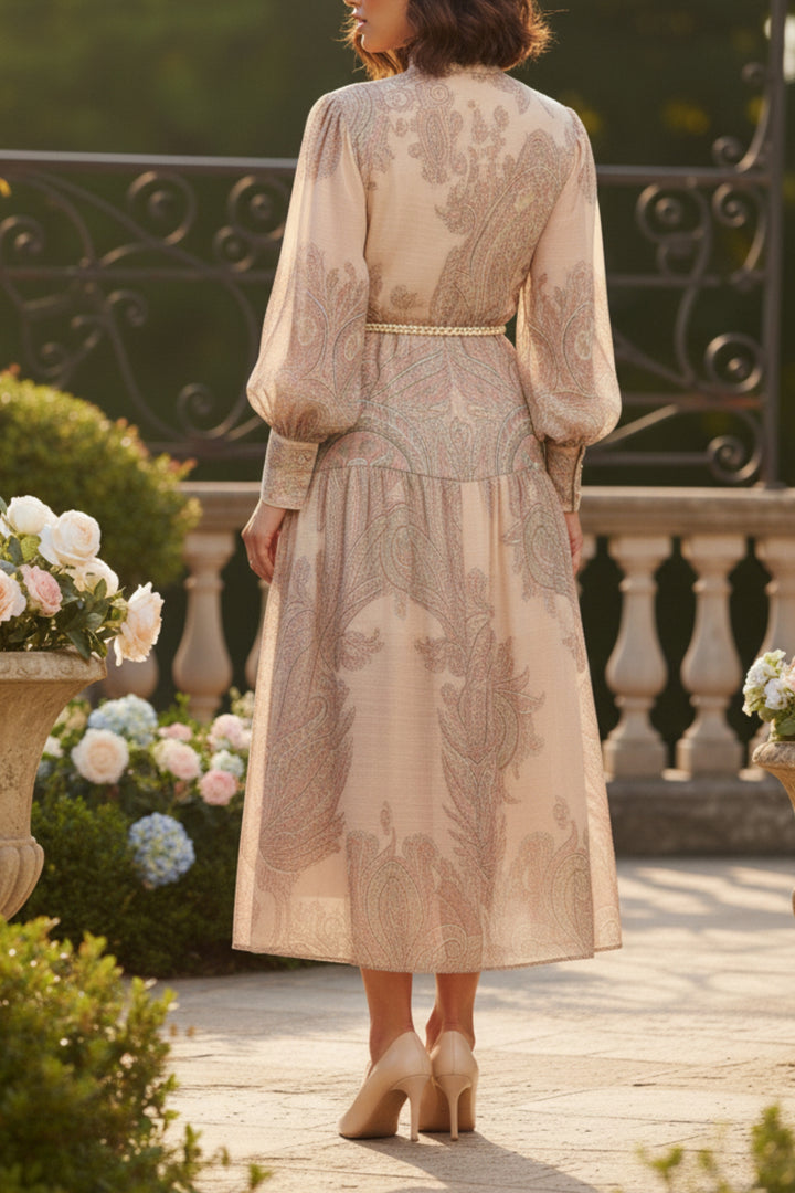 Ginger Root Printed Button Dress