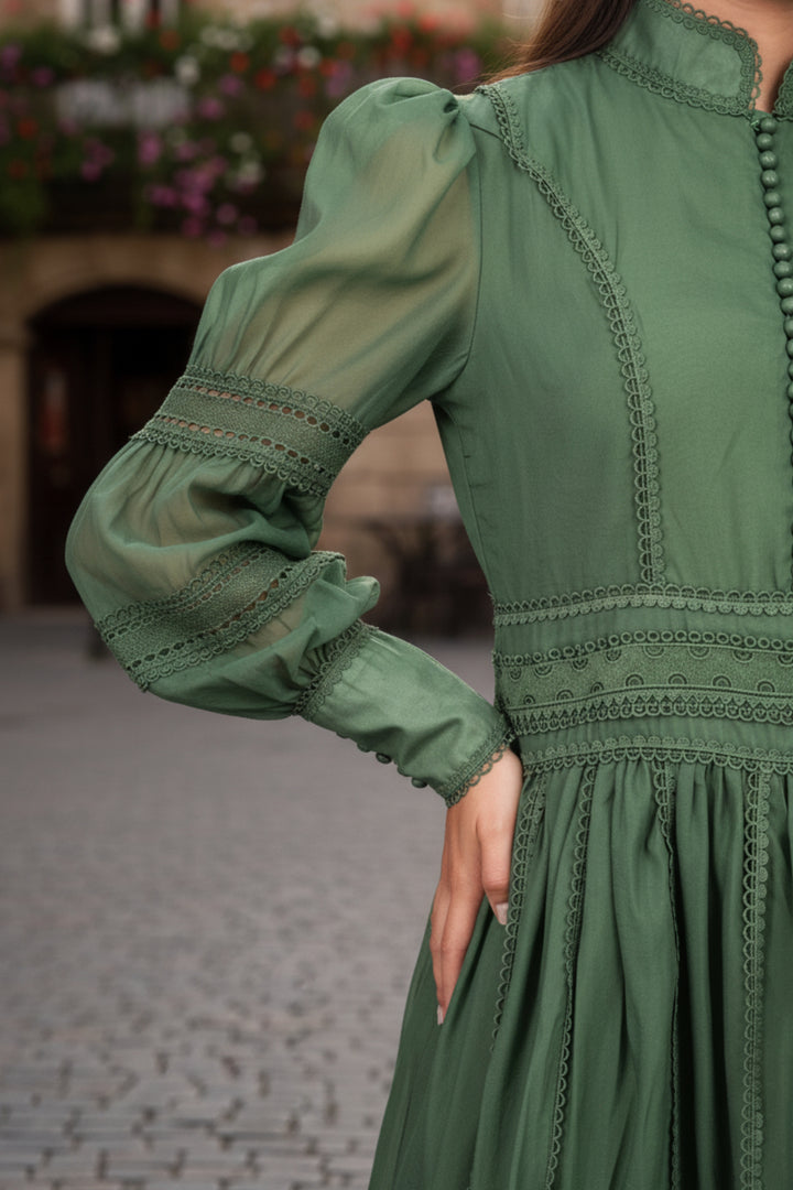 Wimbledon Green Cutwork Dress
