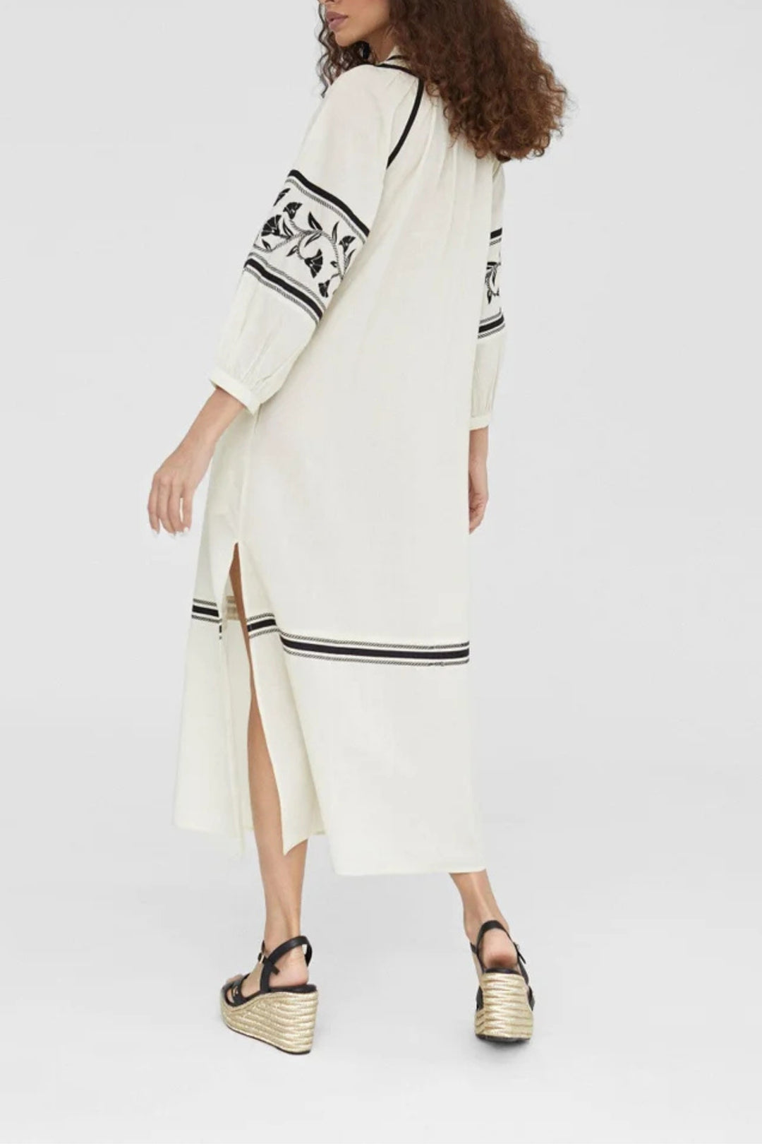Off-White Embroidered Cotton Dress