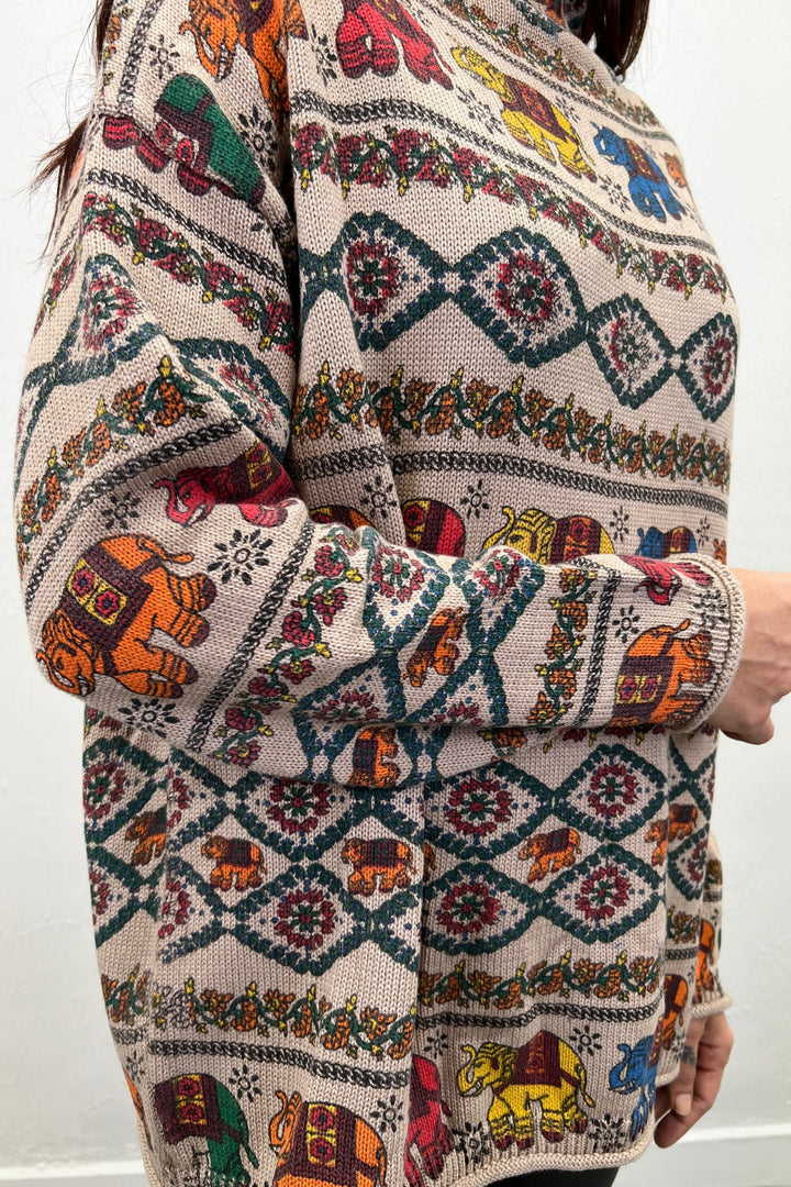 Block Print Knitted Sweater