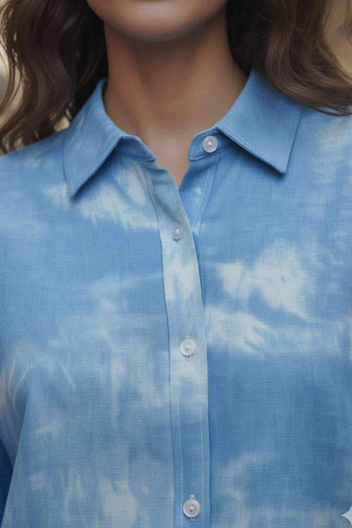 Cloudy Blue Printed Shirt