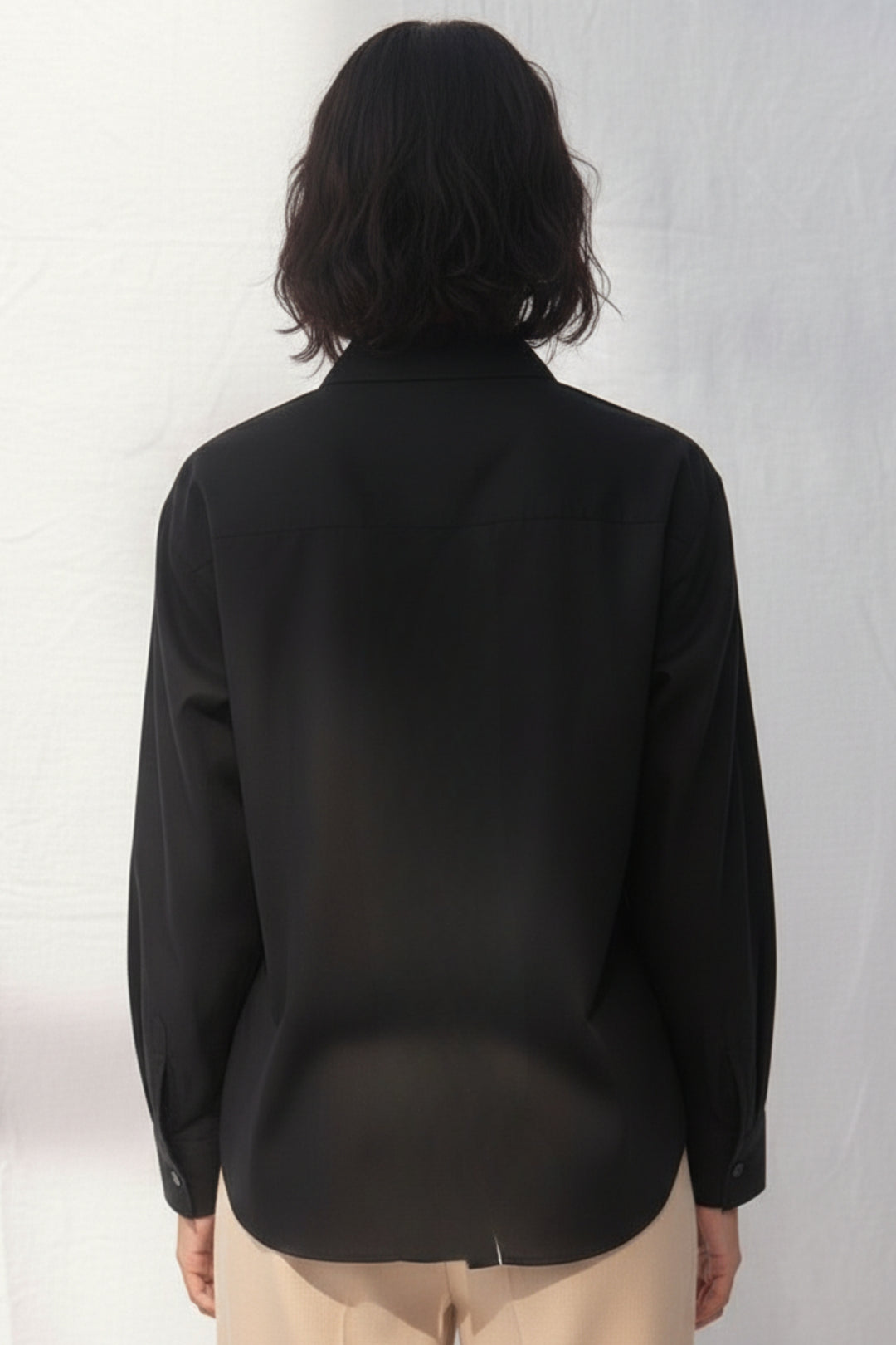 Black Luxe Flower Button Shirt