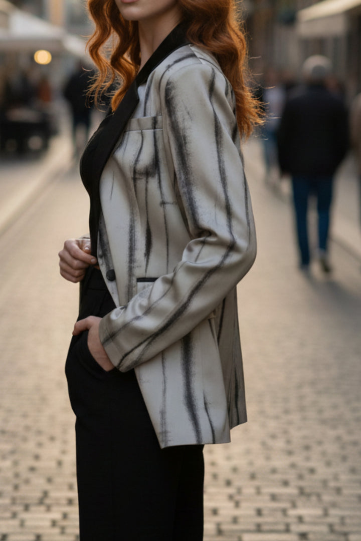 Ashen Aura Satin Shacket Blazer