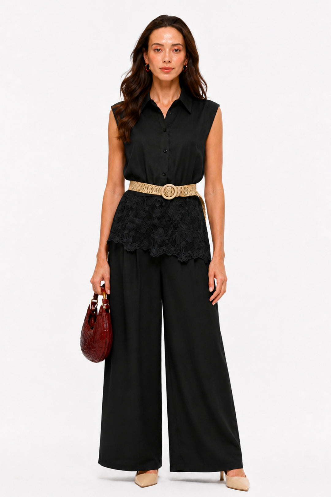 Onyx Belted Lace Co-ord