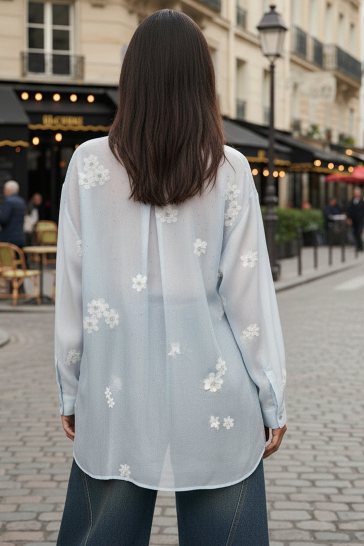 Magical Blue Embroidered Shirt