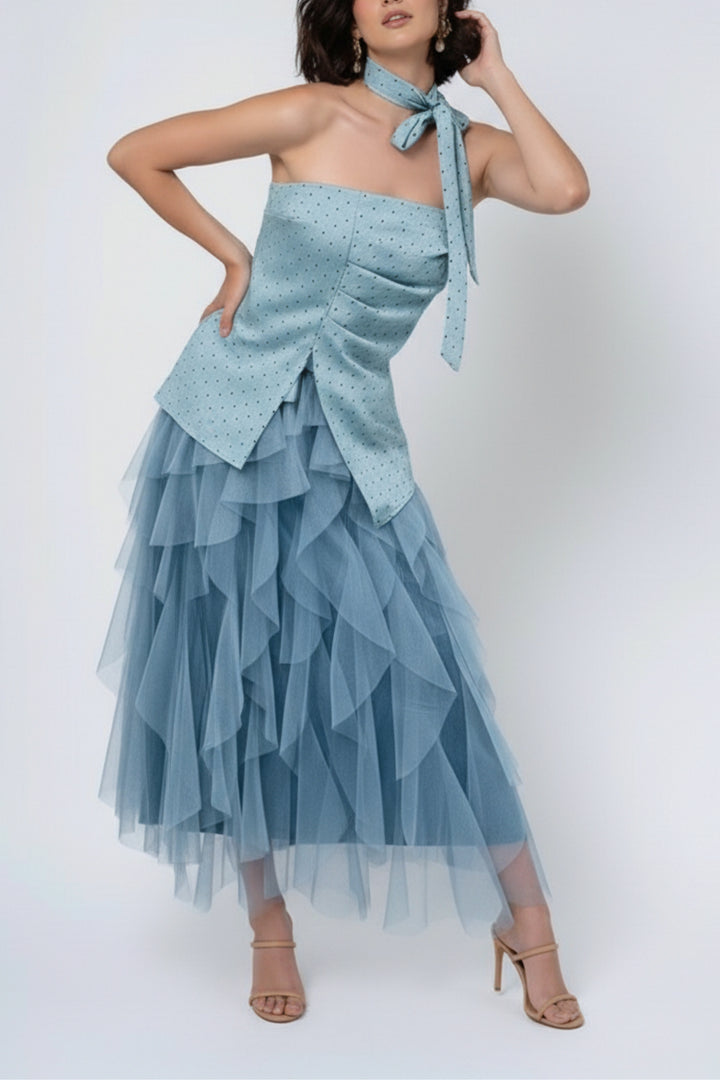 Shades of Sea Ruffle Co-ord set