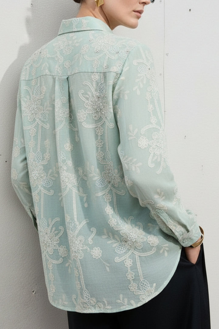 Mint Green Embellished Shirt