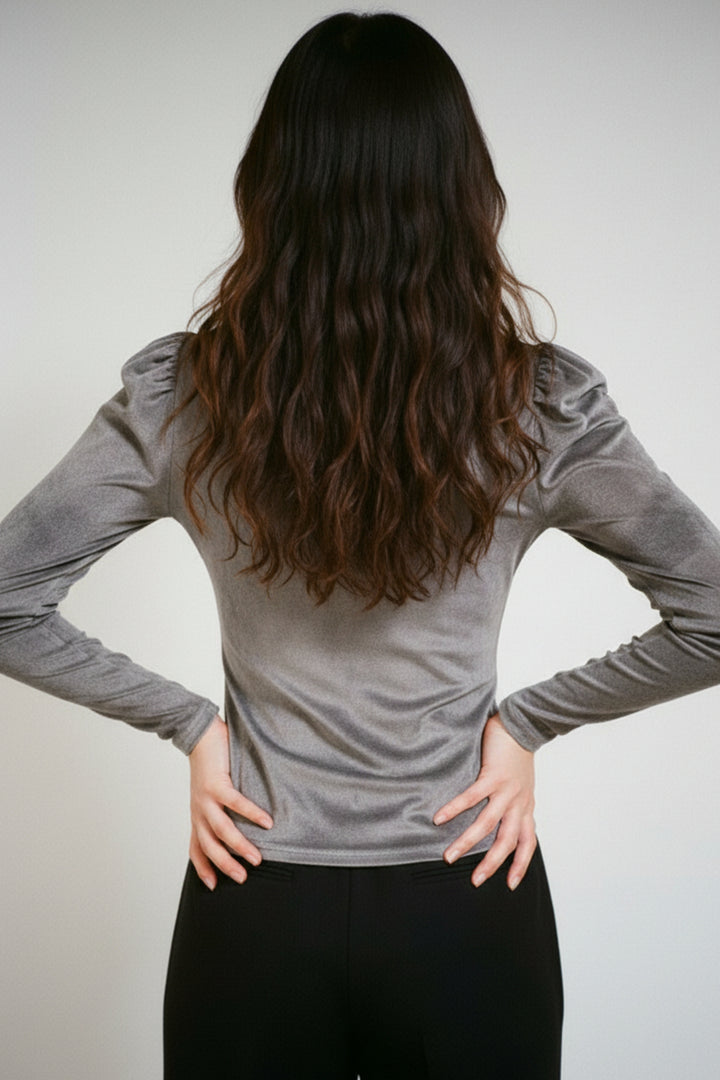 Grey Swirl Skin-fit top