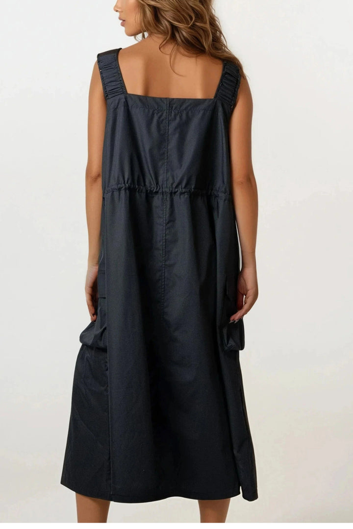 Sunset Black Zippered Dress