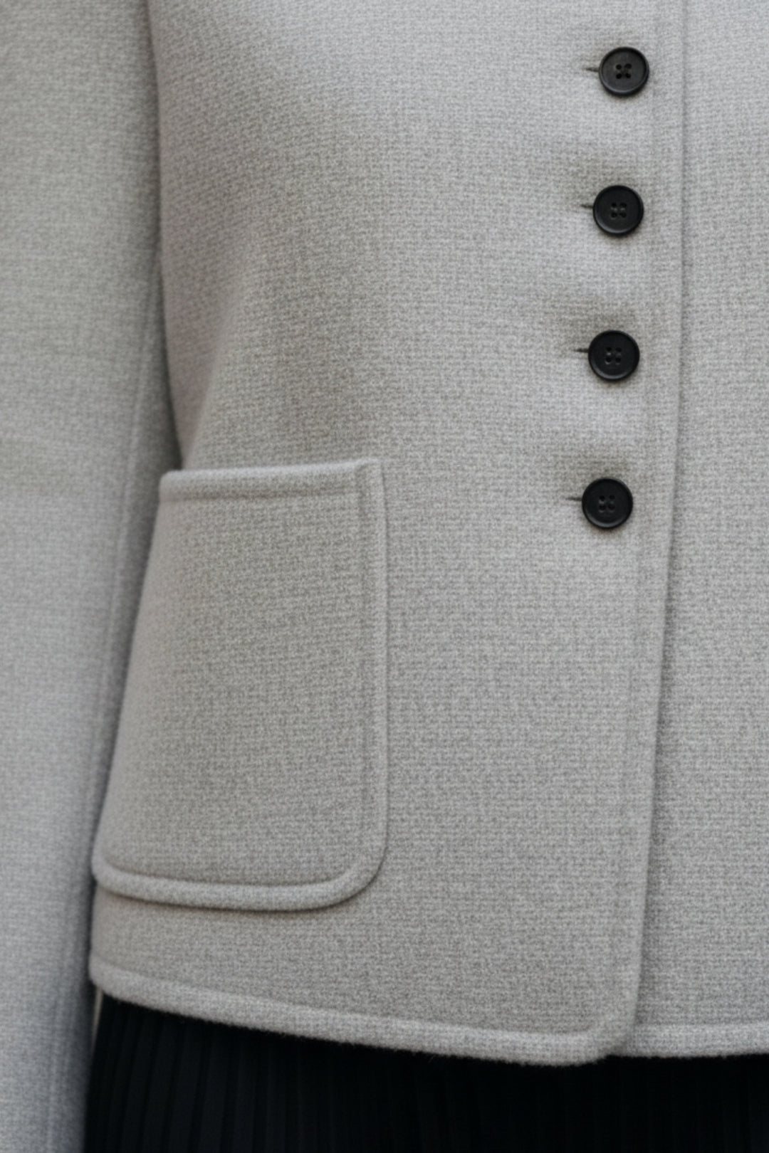 Cloud Grey Double-Sided Cashmere  Blazer