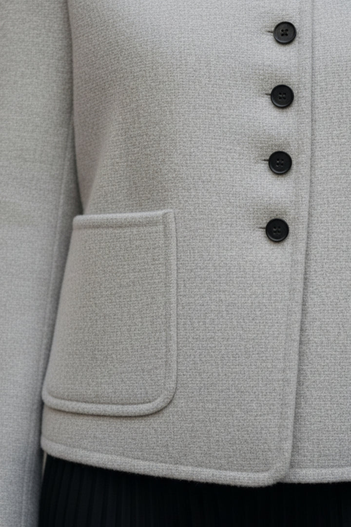 Cloud Grey Double-Sided Cashmere  Blazer