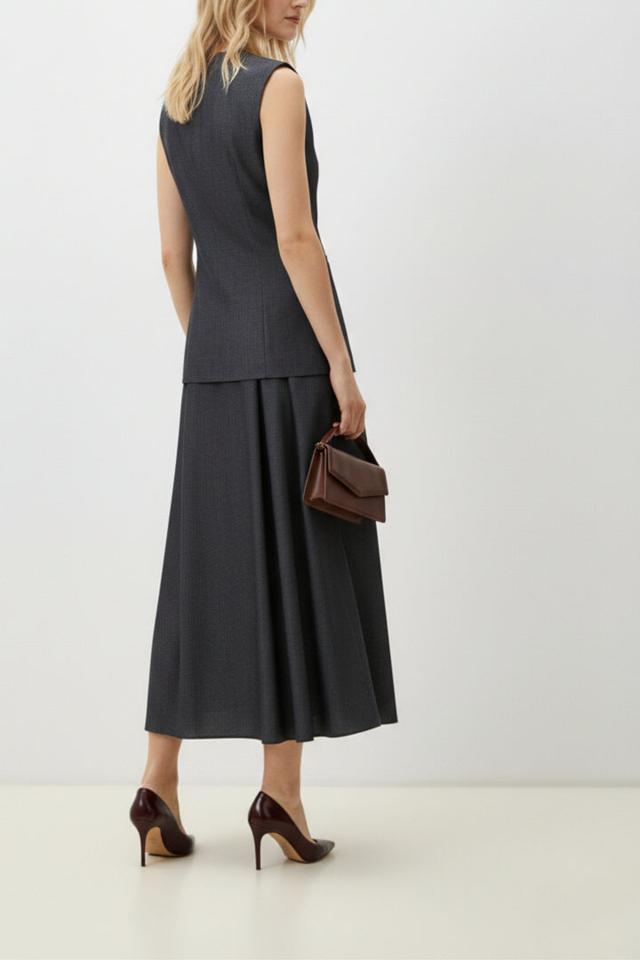 Denim Waistcoat Skirt Co-ord Set