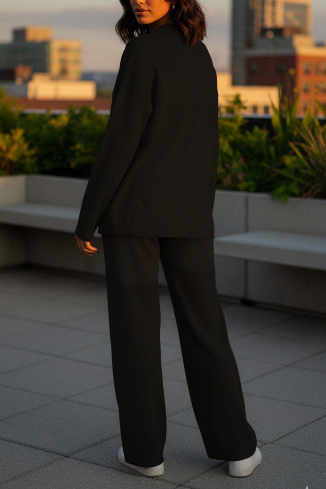 Midnight Collared  Knit Co-ord Set