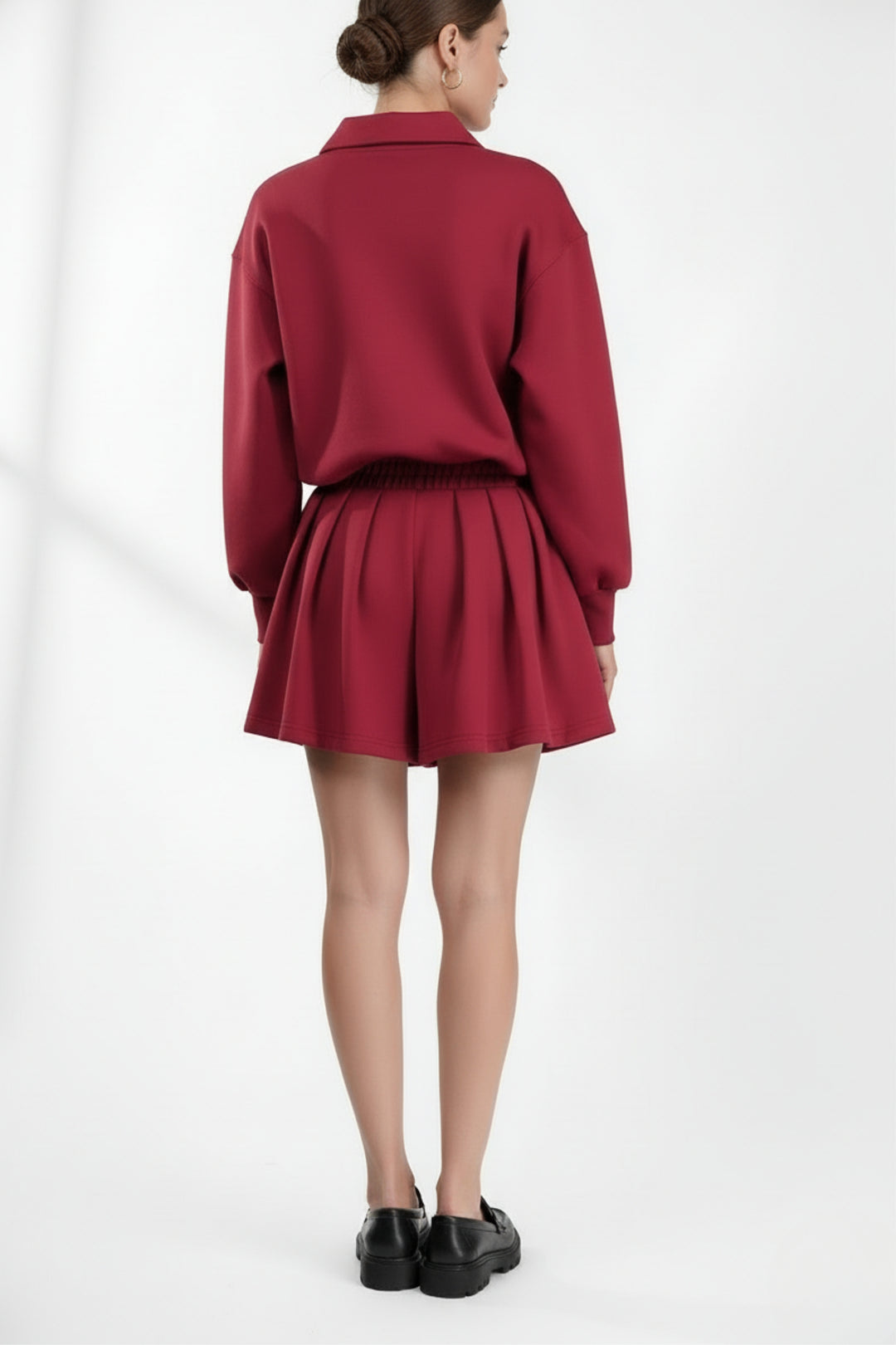 Cherry Red  Bermuda Co-ord Set