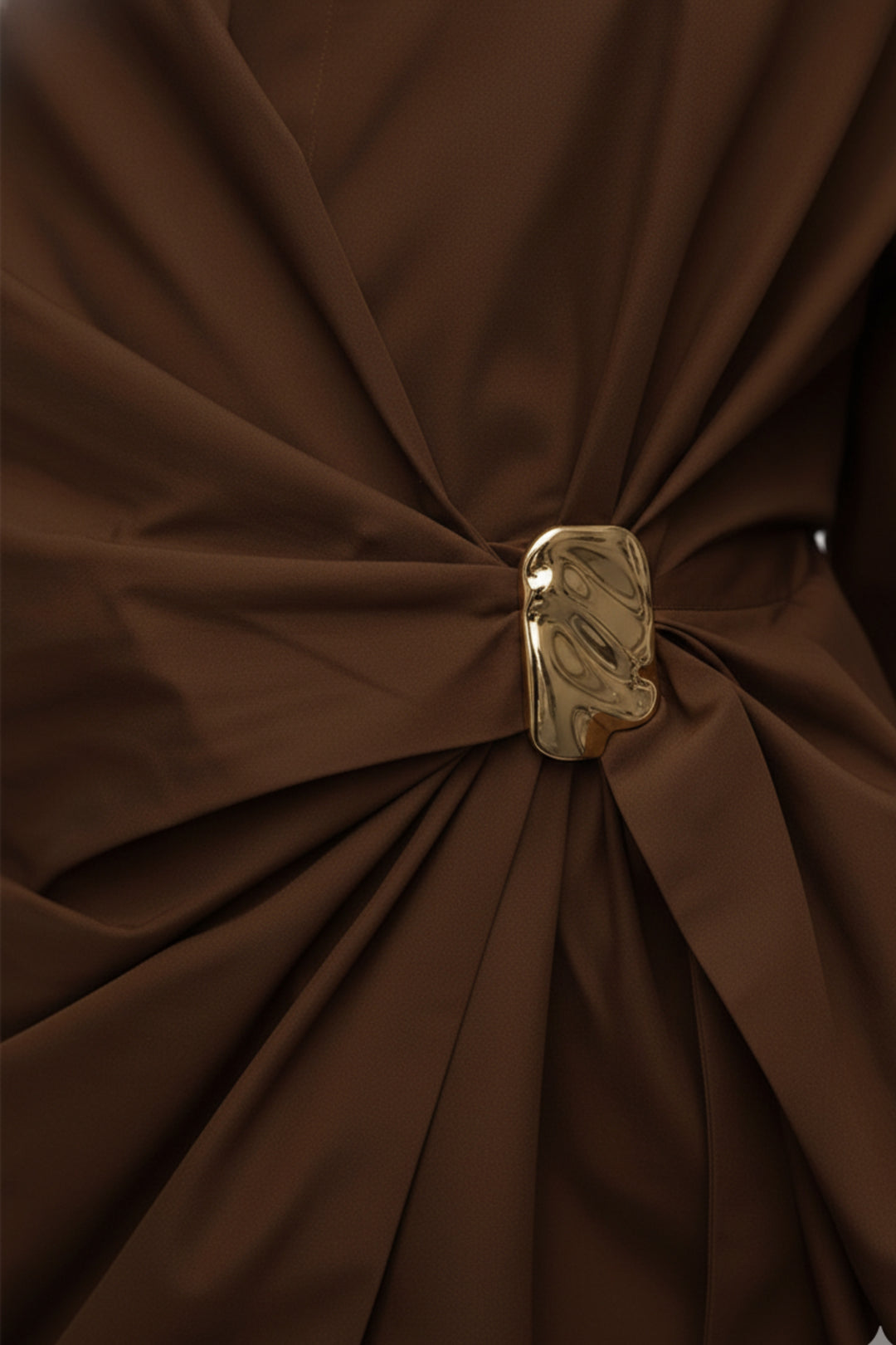 Cocoa Drape Buckle Shirt