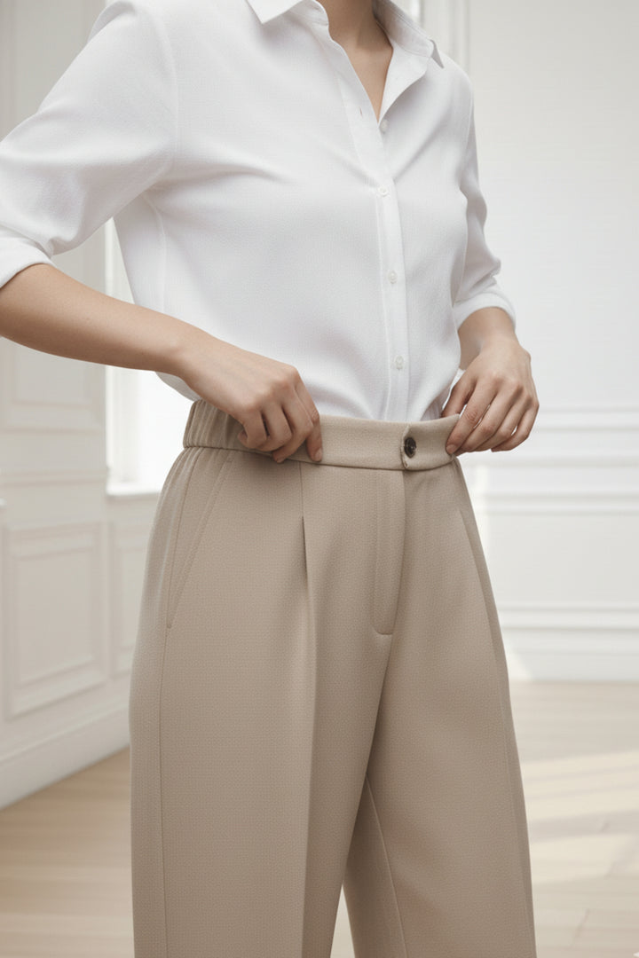 Beige Mist Wide Leg Trouser