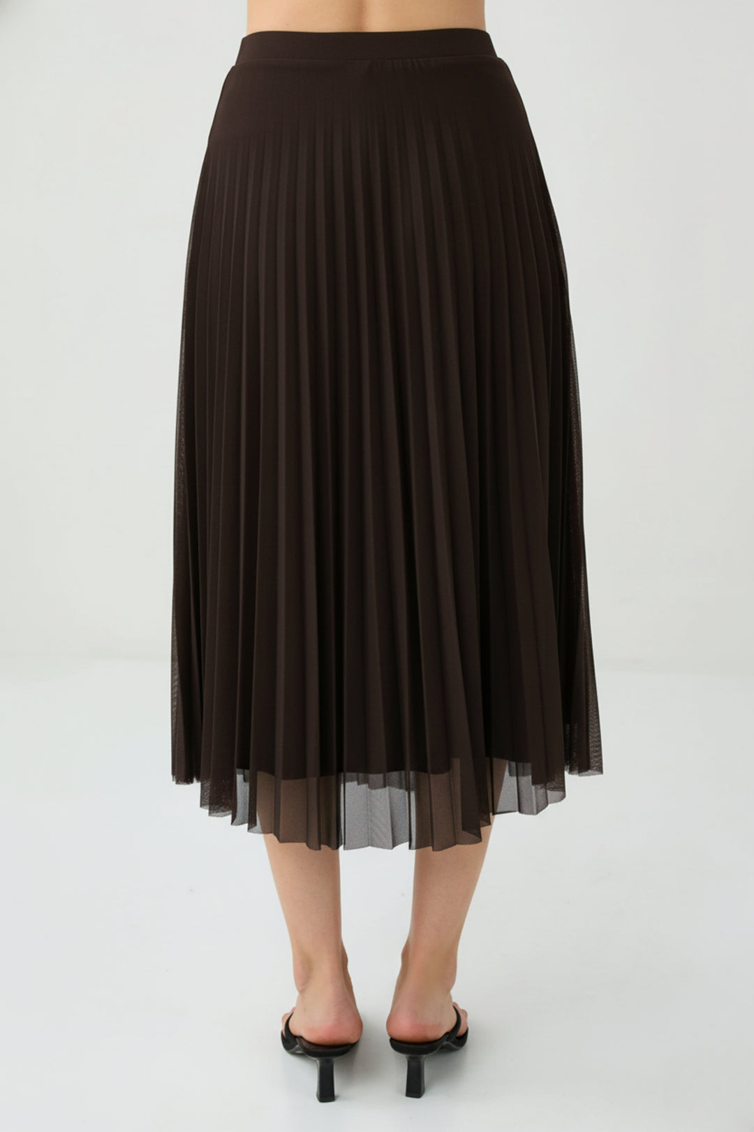 Espresso Mesh Pleated Skirt