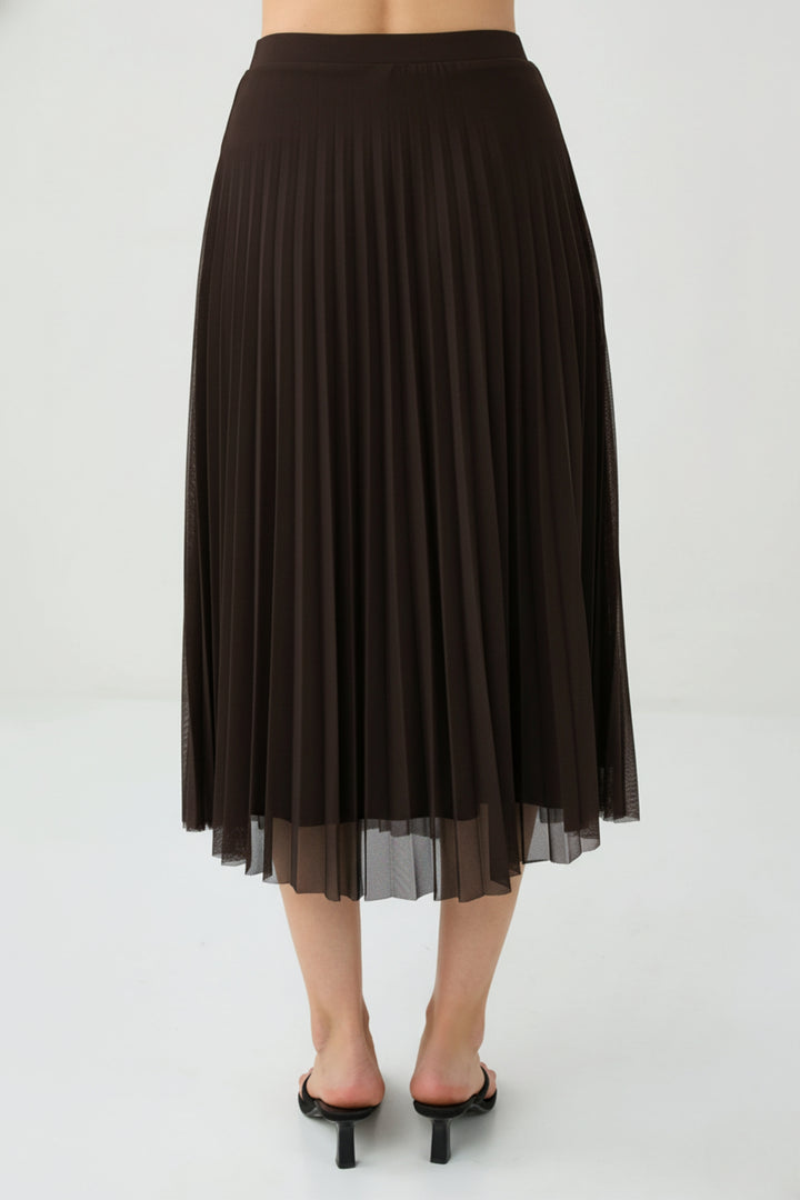 Espresso Mesh Pleated Skirt