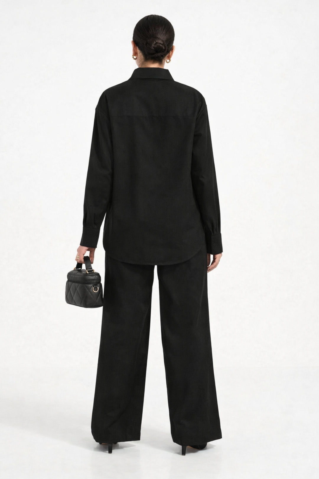 Black Oak Embroidered Linen Co-ord set