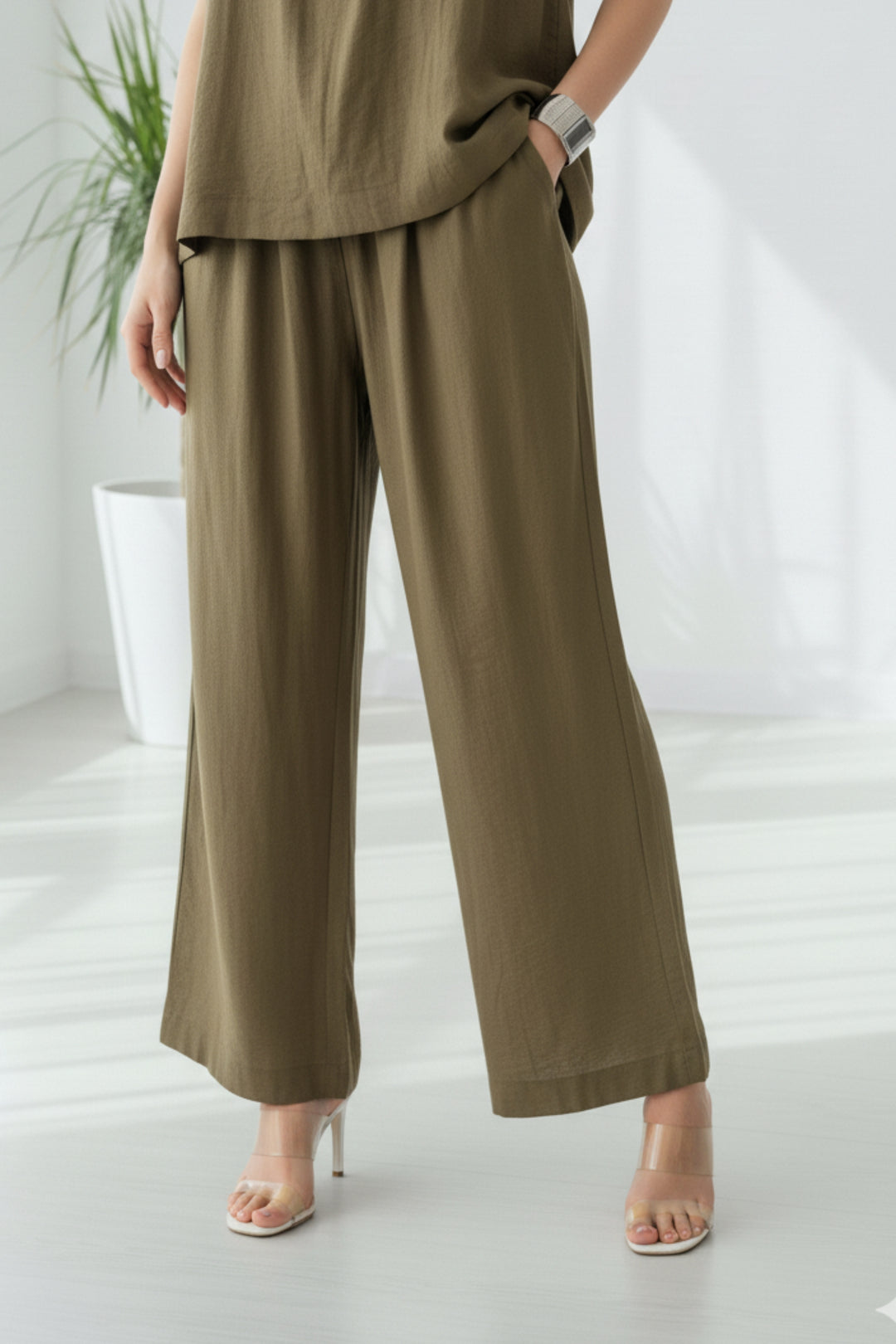 Twist Olive Co-ord Set