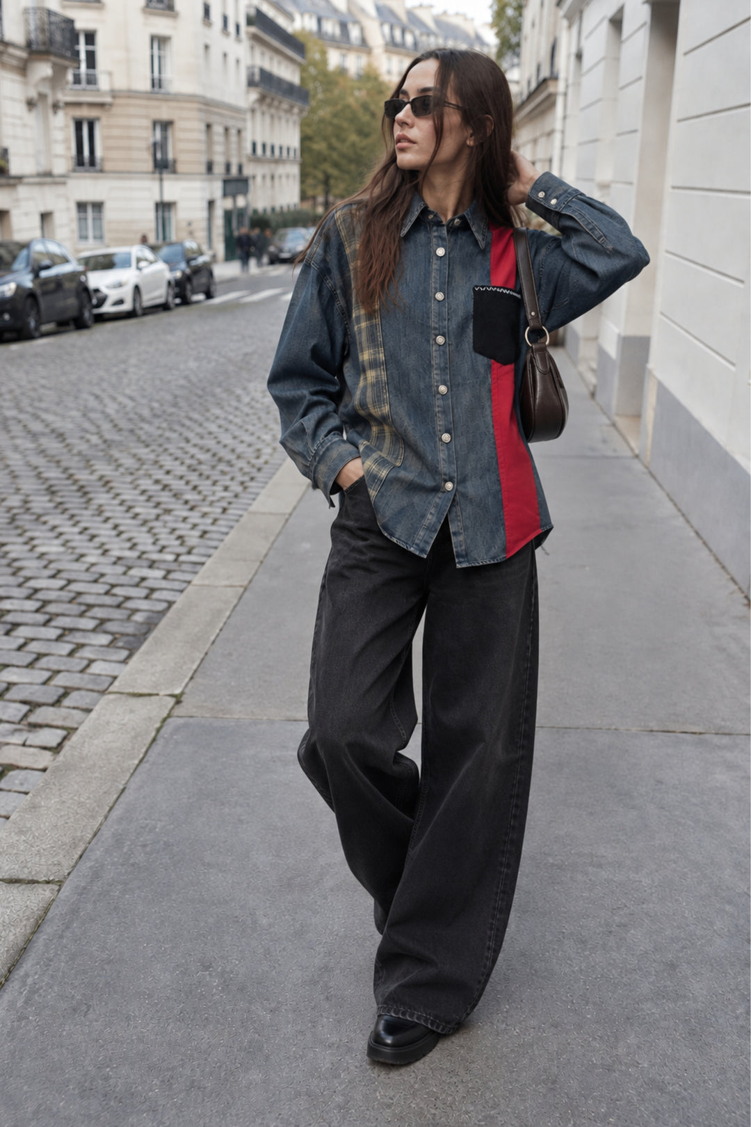 distressed denim shirt women