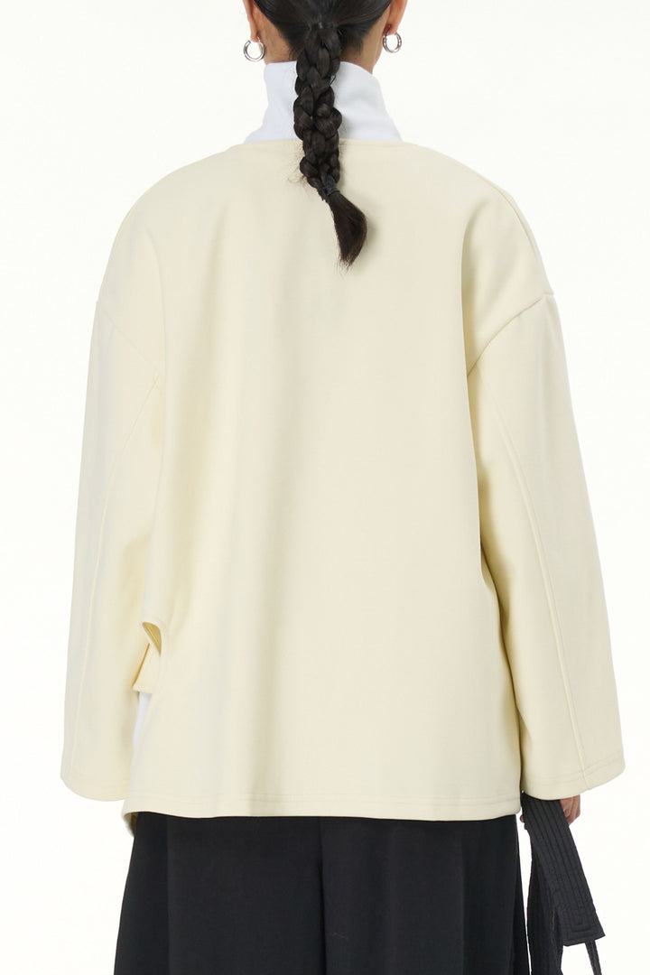 Velour Creme cutout jacket