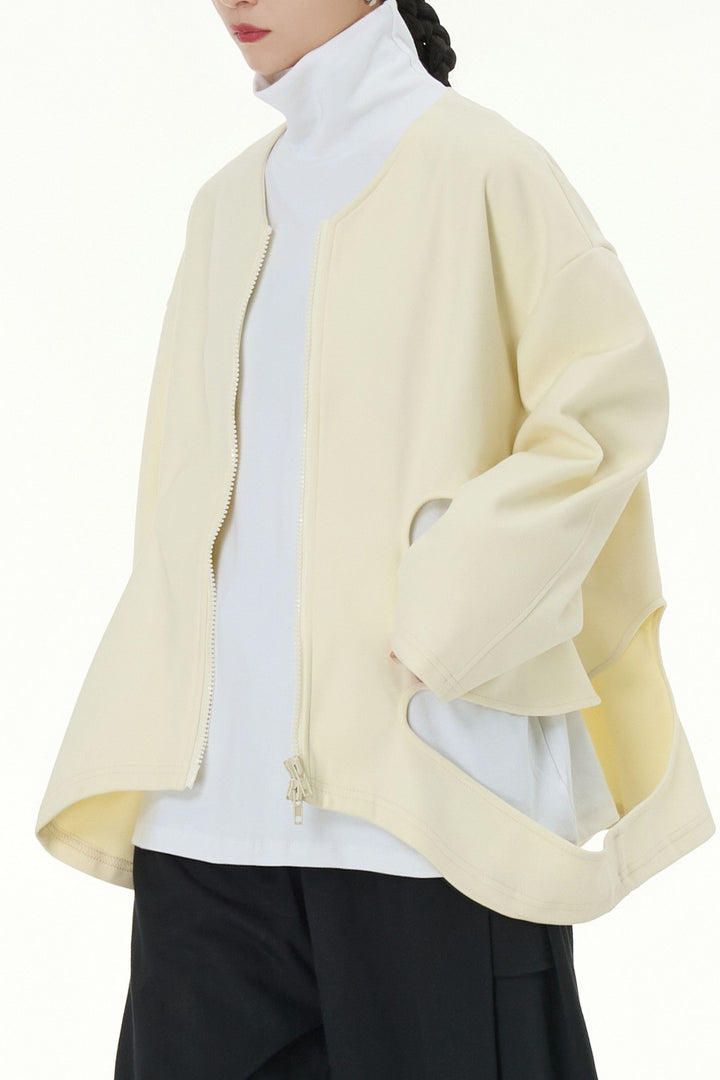 Velour Creme cutout jacket