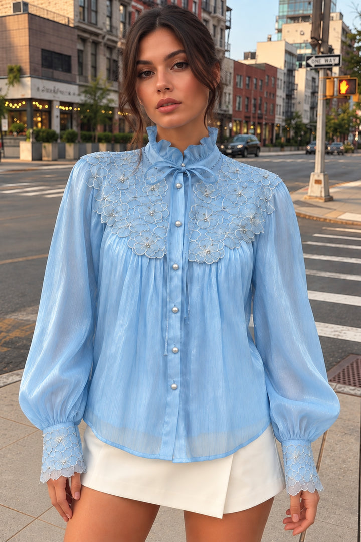 Eden Blue Embellished Top
