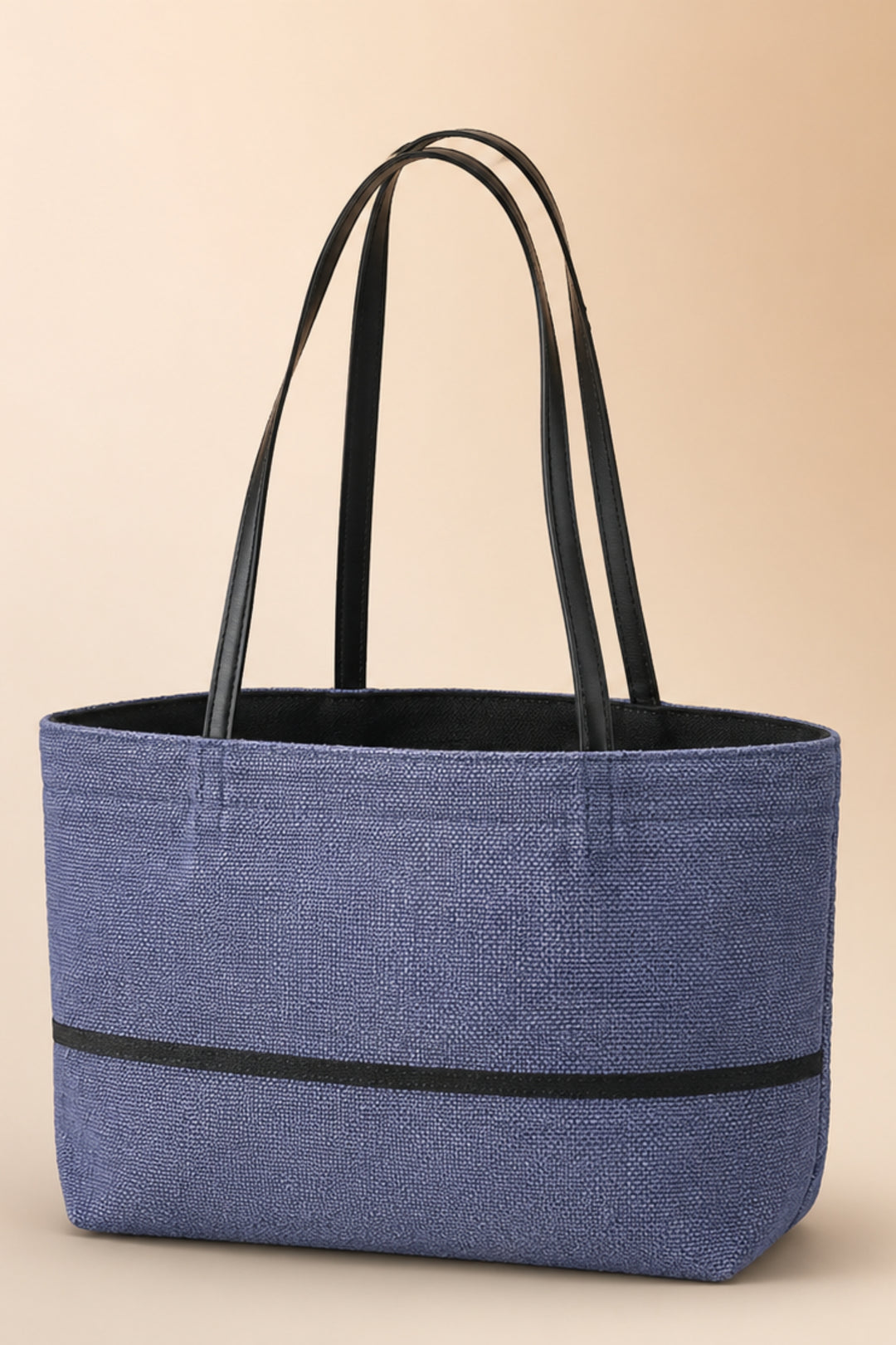 Navy Jute Tote Bag