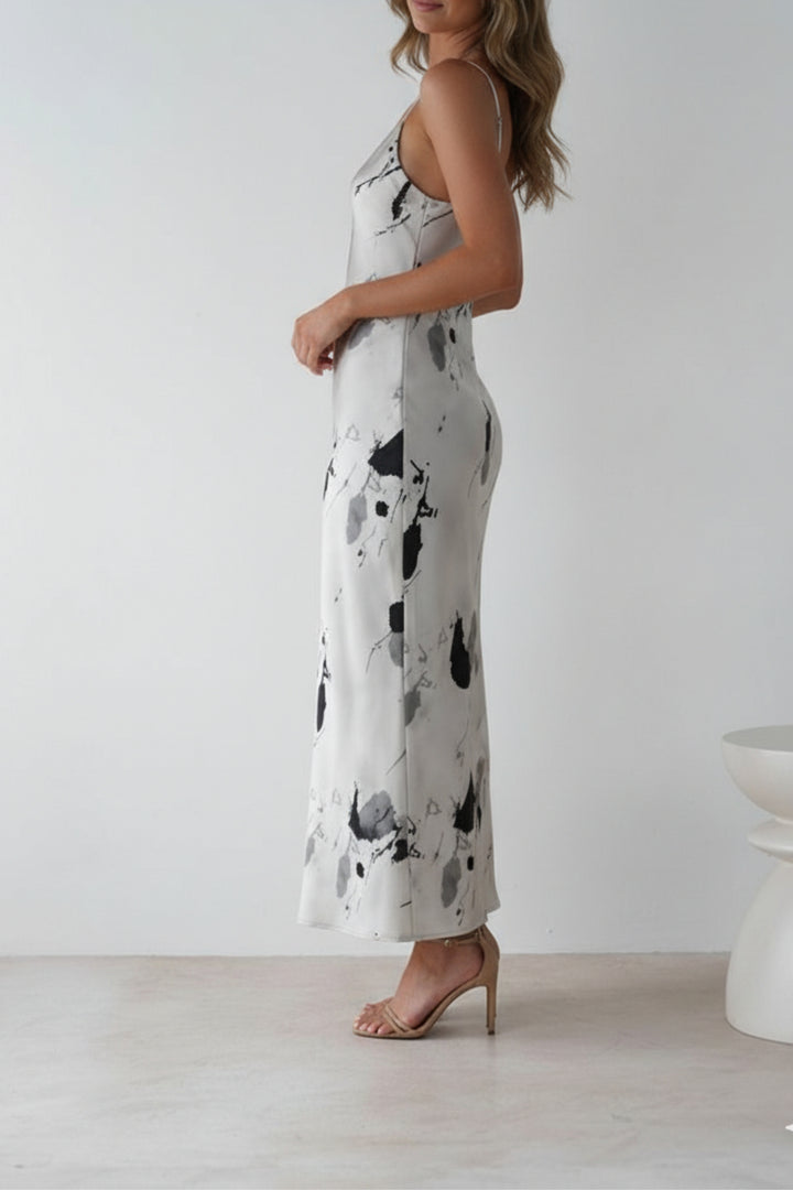 Eliza Grey Printed Slip Dress