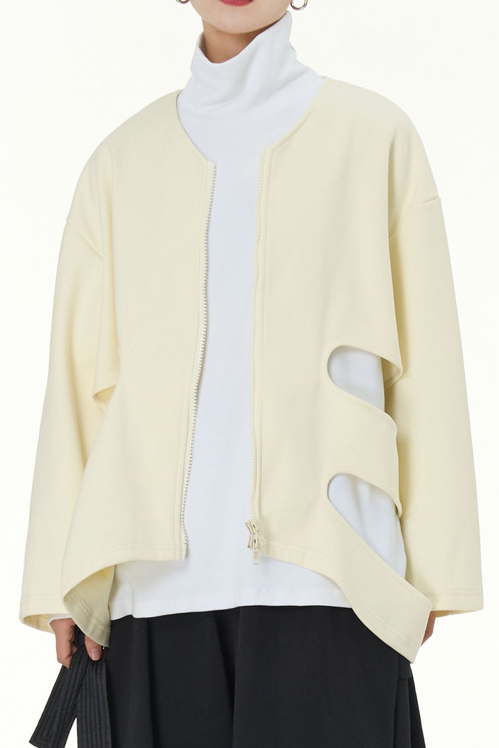 Velour Creme cutout jacket