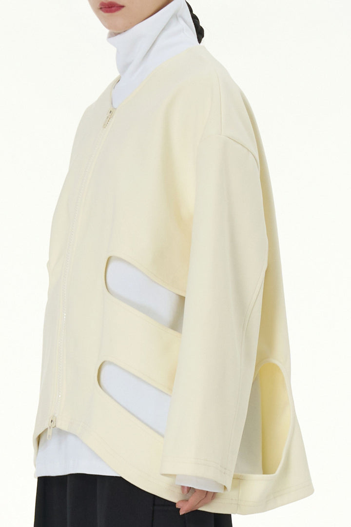 Velour Creme cutout jacket