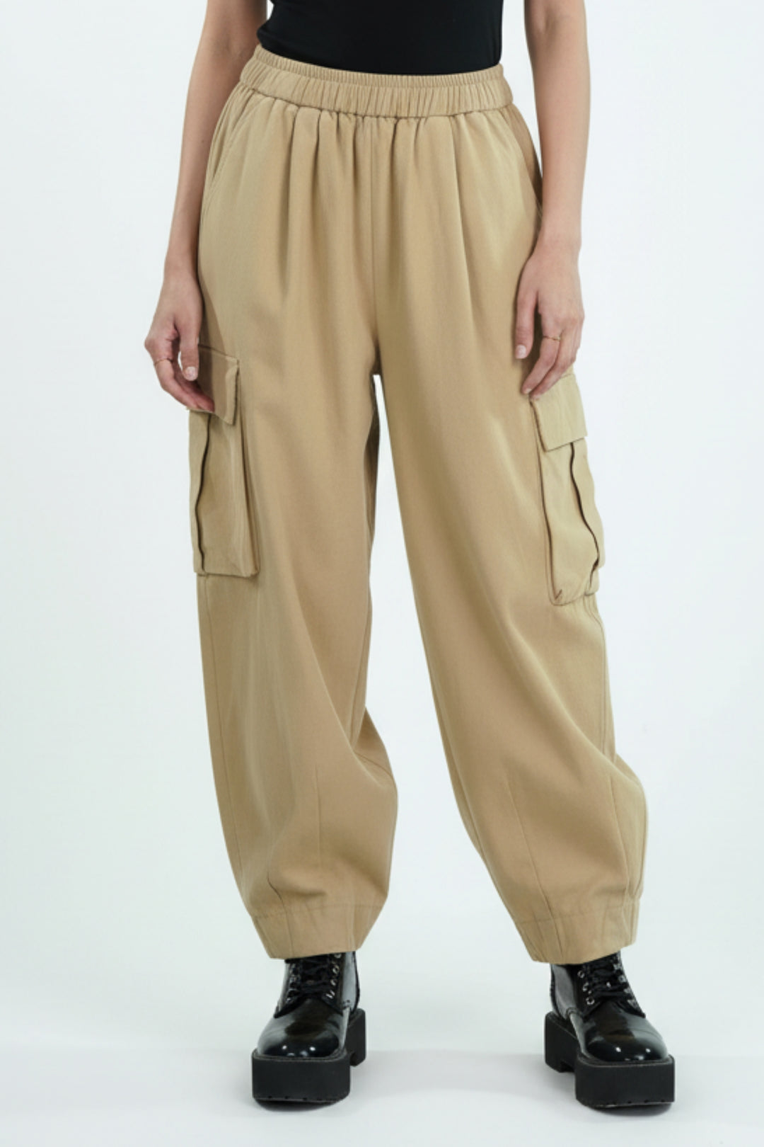 Creamy Yellow Balloon Cargo Pants