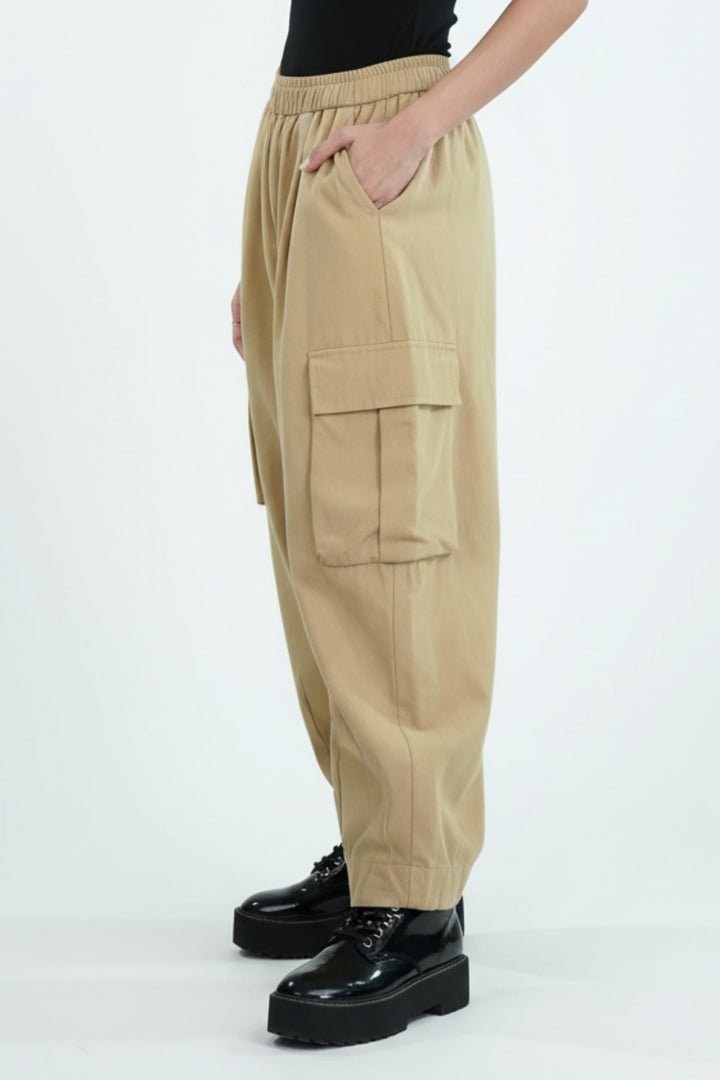 Creamy Yellow Balloon Cargo Pants