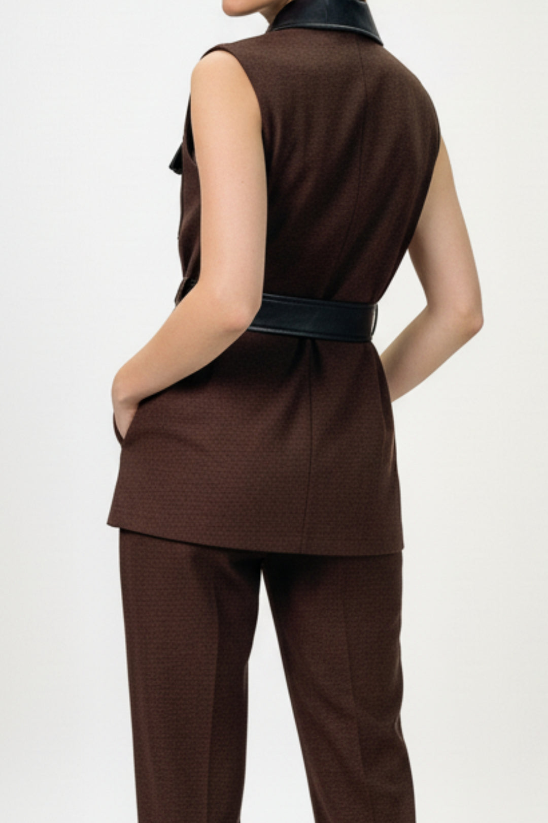 Brown Noir Belted Co-ord Set