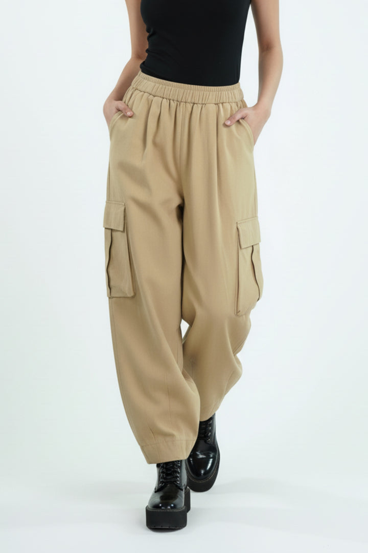 Creamy Yellow Balloon Cargo Pants