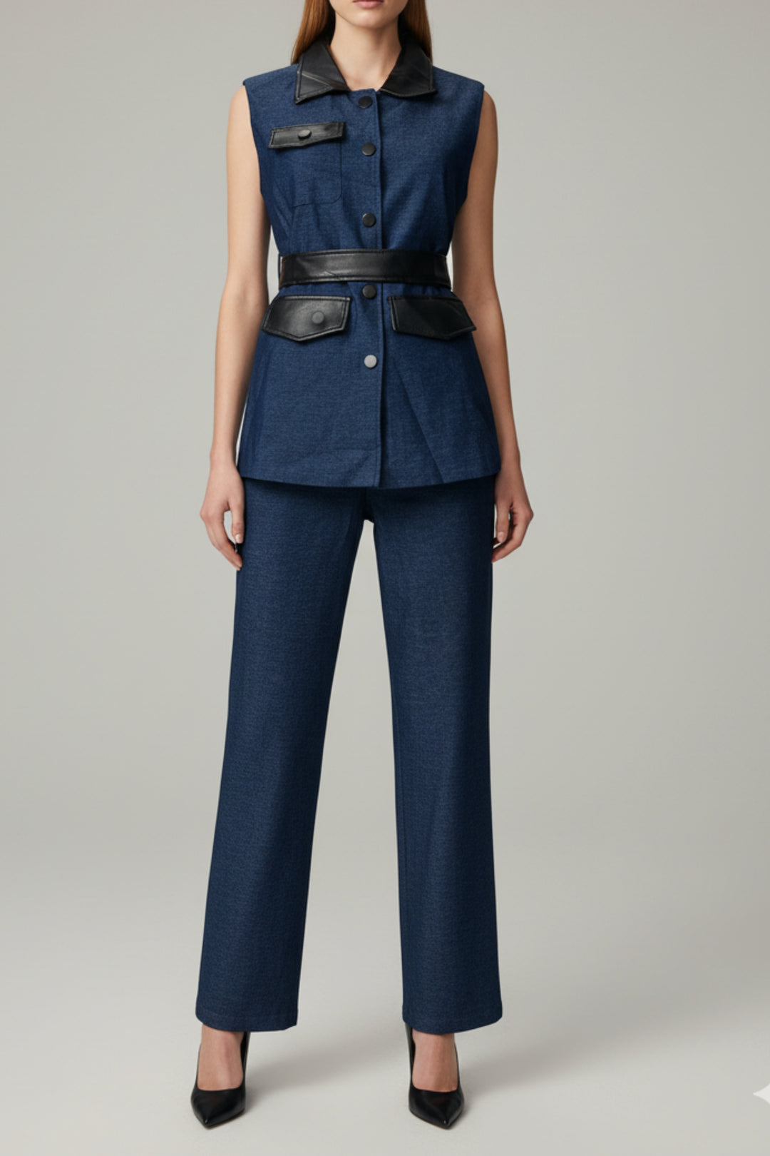 Indigo Noir Belted Co-ord Set